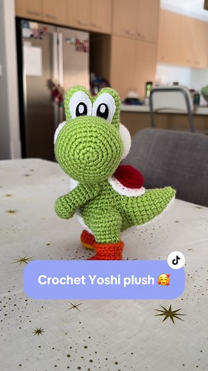 Crochet Yoshi Plush - Handmade Mario Bros Amigurumi | Crochet TikTok