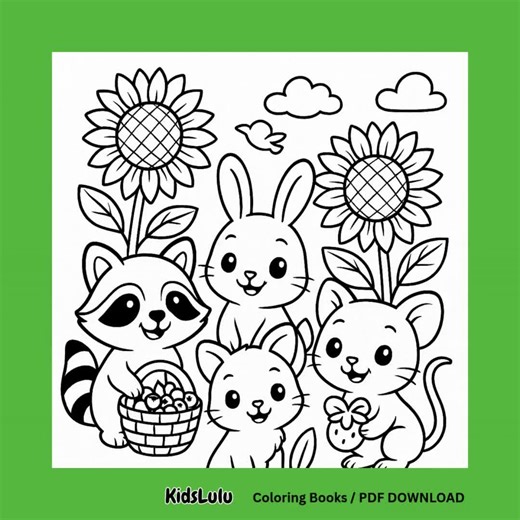 Fall Harvest Coloring Book for Kids | Autumn Animals & Pumpkins – Printable Thanksgiving Activity Pages (PDF) - Etsy