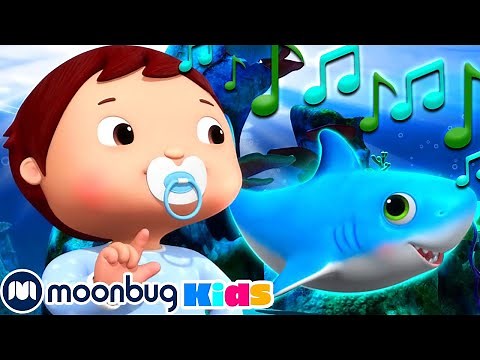 Taniec małego rekina | Baby Shark Dance | Little Baby Bum | Moonbug Kids po polsku