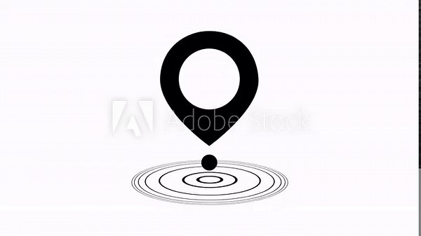 Animated Address Finder Icon Featuring Map Location Pin for Real Estate Search GPS Navigation and Digital Wayfinding User Interface Design Concepts Stock Video