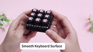 FunisFun Cat Paw Keyboard Fidget Toys for Adults, Keyboard Fidget Clicker Keychain with Clicky Sound for Office Meeting Stress Relief & Anxiety Cat Lover (Black)