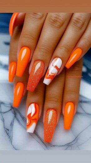 754K views · 7.7K reactions |  “Orange like the exploding summer!” ☀️李 #reelsfacebook #flypシ #fashion #nailsnailsnails #perte #nails #reelsvideoシ | Fashion Nails & Bellezza | Facebook