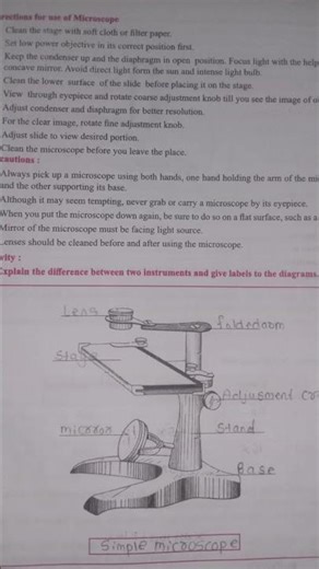 11th practical 1.Study the parts of compound microscope