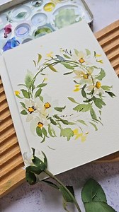Welcoming the month of April with a watercolor daisy wreath 🌼✨️ | Joly Poa Watercolorist