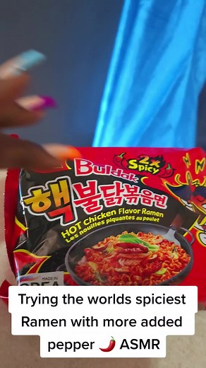 Trying the World's Spiciest Ramen with Added Pepper ASMR