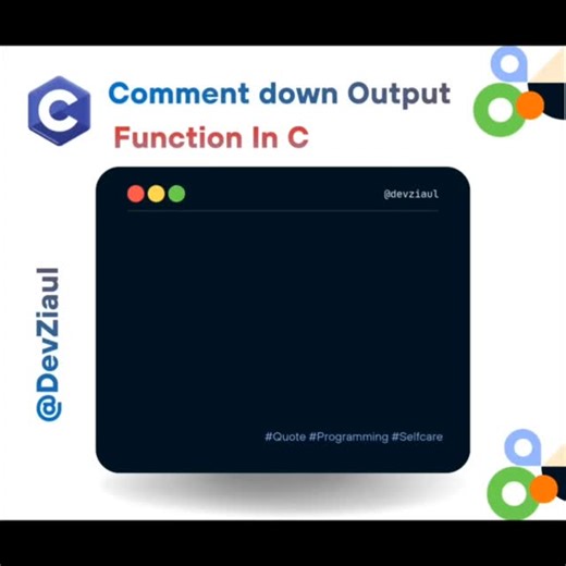 DevZiaul on Instagram: "Functions in C Explained | Simple Square Function Example #shorts #functions ✅ Description In this short C programming tutorial, you’ll learn how functions work in C using a simple example. This program creates a function to calculate the square of a number and returns the result. Perfect for beginners who want to understand function definition, function calling, and return values in C programming. Follow for more quick C tutorials, coding shorts, and beginner-friendly ex