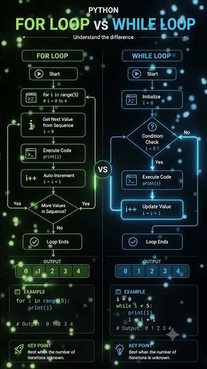 🐍 For Loop vs While Loop What's the difference?