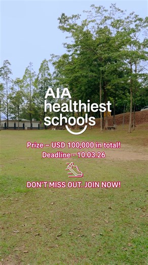 📢 Calling all the teachers and educators out there! ​ ​Don’t miss the chance to become Malaysia’s healthiest school and win prizes worth up to USD 100,000!​ Join the AIA Healthiest Schools competition here: https://ahs.aia.com/my/en/competition #AIAMalaysia #HealthierLongerBetterLives⁣ #AIAHealthiestSchools | AIA Malaysia