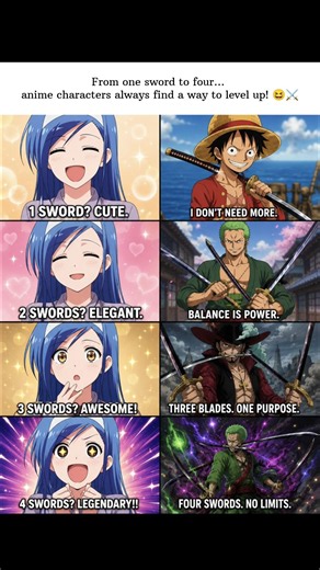 The Evolution of Sword Users in Anime ⚔️🔥 #anime #onepiece #sword #memes