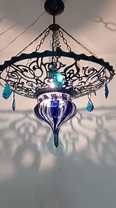 Lustre vintage en cristal et fer forgé : suspension Art Déco à encastrer - Etsy France