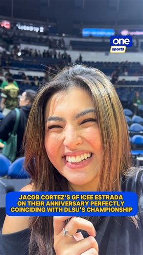 One Sports on Instagram: "YOUNG LOVE FOR THE COOL CUB 💕 Jacob Cortez and his girlfriend, Icee Estrada, shared sweet moments together after DLSU’s championship, revealing that it also marks their anniversary celebration tomorrow. | via Maureen Muarip/One Sports #StrengthInMotionHopeInAction #LegendsStartHere #UAAPSeason88"