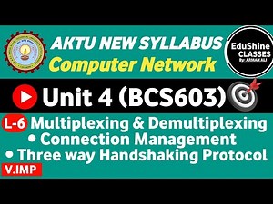 Computer Network| Unit - 4 |L-6 |Multiplexing & Connection Management|Three way Handshaking Protocol