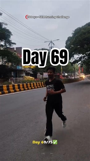 Day 69/70 - 5KM Running non-stop for 69 Days! ✅ #shorts #fitnessmotivation #75dayshard