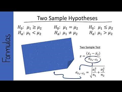 8.1 Hypothesis Testing 2 Sample Means (Large Samples)