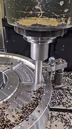 Heavy-Duty CNC Face Milling: Precision Metal Cutting on a Large Industrial Workpiece