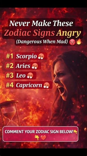Never Make These Zodiac Signs Angry 😡 (Dangerous When Mad) #shorts