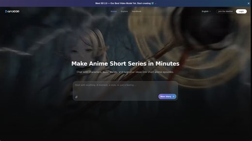 Arcloop AI: ARCLOOP 是一款专为动漫风格叙事和制作打造的 AI 视频创作智能体。通过简单的对话，你可以将创意或脚本快速转化为角色、分镜、视频、配音及最终剪辑成品。