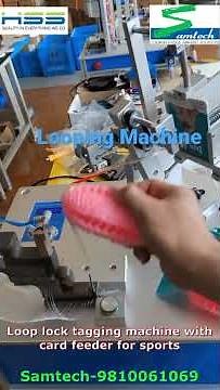 Loop lock tagging machine with card feeder for sports