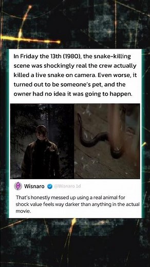 In Friday the 13th (1980), the snake-killing scene was shockingly real the crew actually killed a