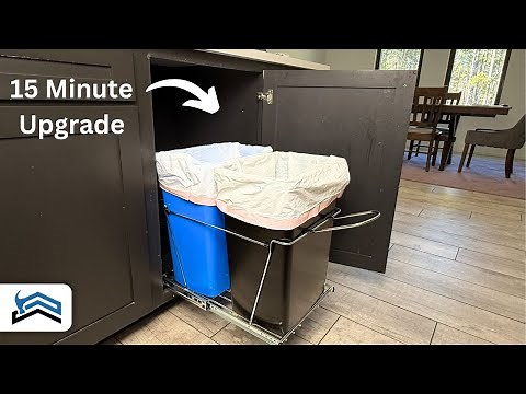 DIY Hidden Pull Out Trash And Recycling Bin In Kitchen Cabinet