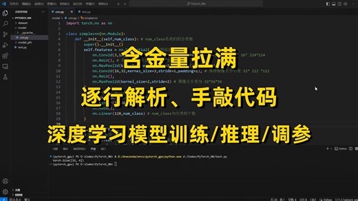 【实时教学修改报错】从零开始带你手敲深度学习模型训练、推理代码，吃透一个完整的项目框架！