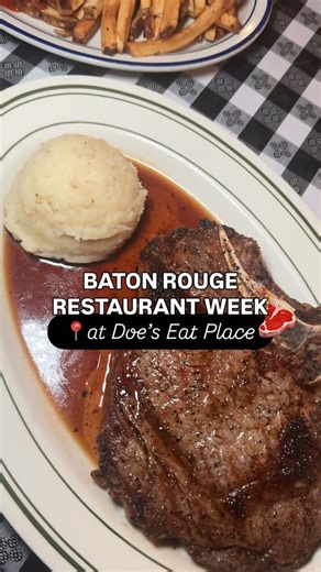 Your dinner plans just got an upgrade. 🥩🍽️ Restaurant Week is here, and Doe’s is serving a menu that’s absolutely worth braving the cold for. Cozy up and check it out! 1st Course: Mixed Greens Salad 2nd Course: Boneless Ribeye 3rd Course: Dessert (rotating options) What restaurant are you looking forward to going to this week? #ExploreBatonRouge #onlylouisiana #batonrougelouisiana #225batonrouge #eatbatonrouge | Visit Baton Rouge