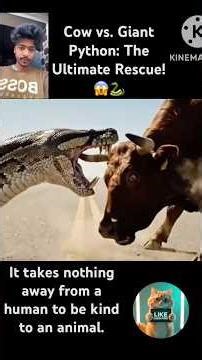 Cow vs. Giant Python: The Ultimate Rescue! 🐍@HeroicAnimalRescues-f6y#shorts#trending #viral #song