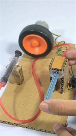 Hydraulic Breaking System | #dcmotor​ #dc​ #hydraulic​ #tech​ #experiment​l