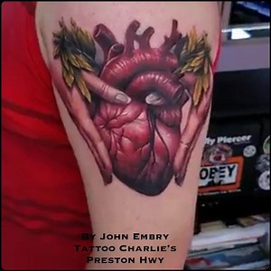 3.4K views · 137 reactions | Realistic claddagh with a Napoleonic coronation crown by JOHN EMBRY - Tattoo Charlie’s Preston Hwy. | Tattoo Charlies Louisville | Facebook