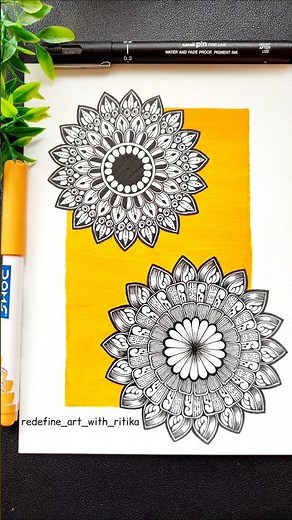 Step-by-Step Mini Mandala Art | Easy Mandala Drawing for Beginners💛✨