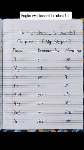 112K views · 847 reactions | English worksheet for class 1st #trendingreels #viral #forkids | Priti Singh | Facebook