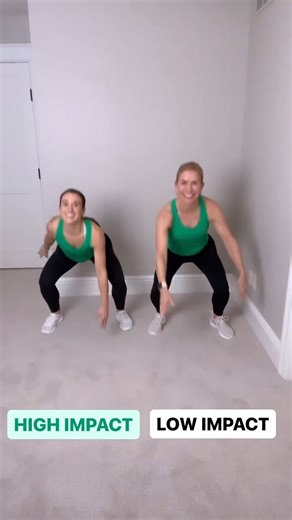 LOW IMPACT VS HIGH IMPACT - with all BODYWEIGHT exercises! Last time we did a video like this you all loved it - SOOOOO we are coming at you with a few new exercises and ideas to modify in your next workout! We know that overall the impact eventually adds up, so mixing up low impact vs high impact is a smart idea. For those of you who still want that killer workout, here’s the good news: low impact does NOT mean low intensity. STRENGTH EXERCISES 1️⃣ Butt Kickers 2️⃣ Squat Jacks 3️⃣ Jump Lunges -