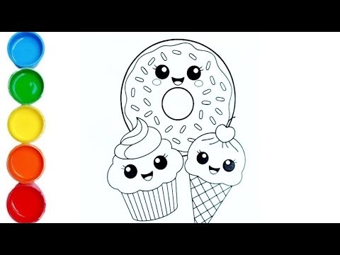 Cute Colouring sweet treats compilation Drawing for Kids Painting & Coloring for Kids Let's Draw