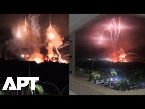 Venezuela Attacked: Ground Footage Captures Explosions, Flames and US Choppers Hovering Over Caracas