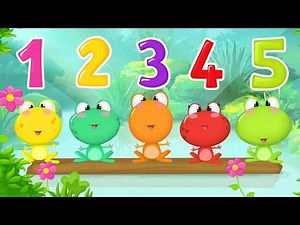 5 petites grenouilles + Apprendre à compter + Comptines