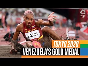 Yulimar Rojas won gold for Venezuela in the Women's Triple Jump. Venezuela's gold medal moment at #Tokyo2020, accompanied by the Venezuelan national anthem! Relive more Tokyo 2020 moments here 👉 https://oly.ch/3iDfgCs Comité Olímpico Venezolano | Olympics