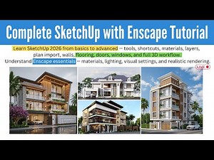 Complete SketchUp 2026 + Enscape Tutorial | 🔥Zero to Hero in 1 Video (Full Course)