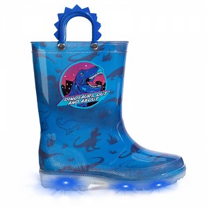 EUXTERPA Boys Dinosaur Rain Boots Toddler Kids Light Up Waterproof Boots with handles Toddler Size 10 - Walmart.com