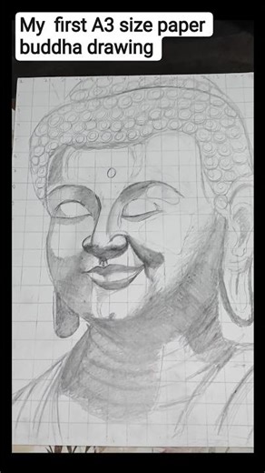 outline tutorial of buddha drawing #shortvideo #