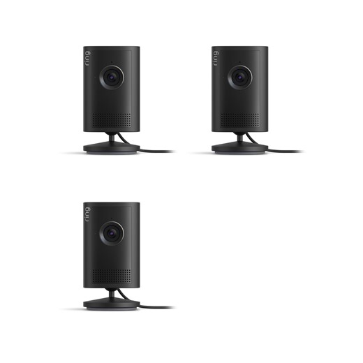 Ring Indoor Cam Plus (newest model), Home or business security, Retinal 2K for crisp, true-to-life video quality, 4x Enhanced Zoom, Low-Light Sight, 3-pack, Black