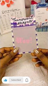 ⭐"OMG! Transparent Sticky Notes at home 😱✨ | Diy Hack"