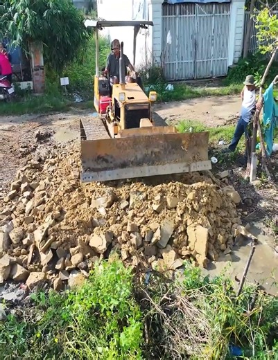 31K views · 407 reactions | Truck 5Ton Unloading with Dozer Komatsu D20P Push | Green Goals | Facebook