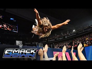 Tiffany Stratton dives at Charlotte Flair from top of VideoTron: SmackDown, March 14, 2025