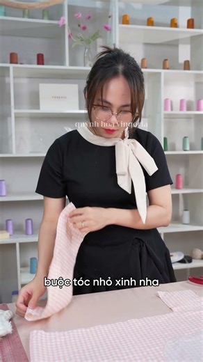 Làm dây buộc tóc từ vải thừa #hoalina #vingoria #daybuoctoc #pi03 #handmade