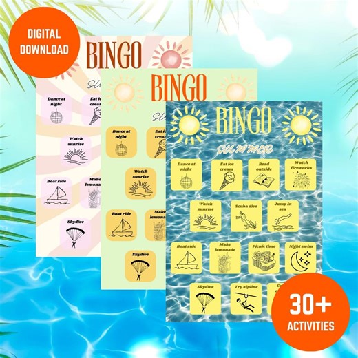 Summer Bingo Game | 30  Printable Cards, Family & Classroom (digital Download) - Etsy