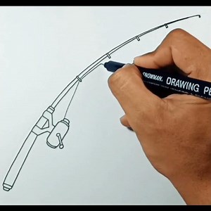 Easy Drawing Fishing Rod #shorts