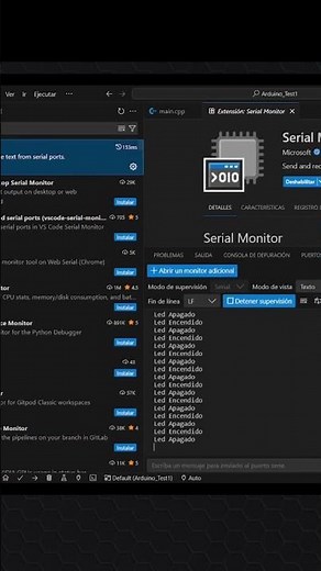 Extensión Monitor Serial VSCode #programacion #arduino #esp32 #vscode #fypシ #fypシ゚viral #programming