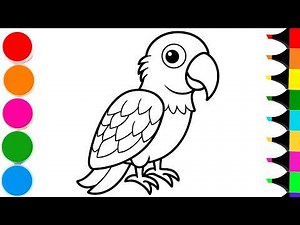 How to Draw a Cute Parrot for Beginners | Drawing and Coloring a Cute Parrot