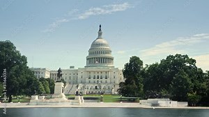 Timelapse of The United States Capitol building.The home of the United States Congress and the seat of the legislative branch of the U.S. government. Washington DC, USA. 21 August 2019