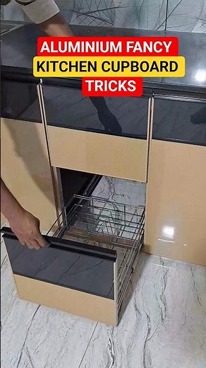 aluminium fancy kitchen cupboard tricks #kitchen #home #aluminium #youtubeshorts #woodworking #diy